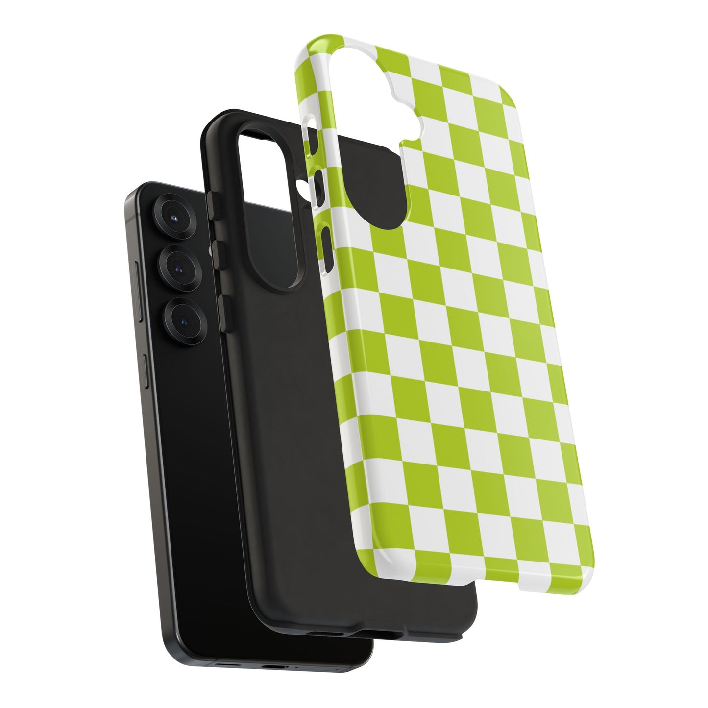 Lively Checker Pattern Phone Case | Tough Cases, Green Checkered Design, Unique Cell Phone Cover, Trendy Accessory, Gift Idea