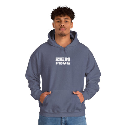 Zen Frog Octopus Unisex Heavy Blend Hooded Sweatshirt, Cozy Graphic Hoodie, Gift for Ocean Lovers, Unique Casual Wear, Relaxed Style