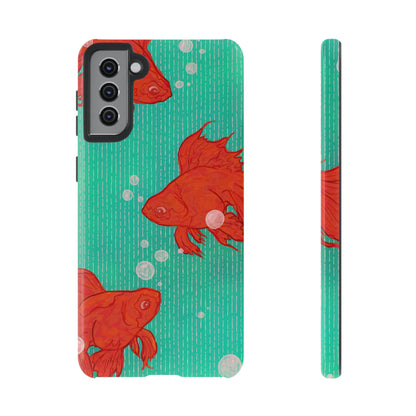 Vibrant Goldfish Phone Case, Colorful iPhone Cover, Ocean Vibe Accessory, Unique Gift for Fish Lovers, Cute Phone Cases