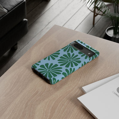 Stylish iPhone Case, Floral Phone Cover, Tough Phone Cases, Green Daisy Design, Unique Gift for Her, Spring Accessories