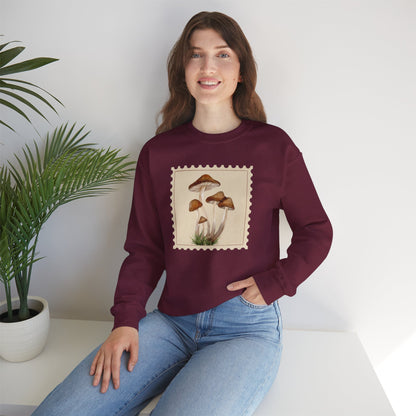 Mushroom Vibes Unisex Crewneck Sweatshirt - Cozy Fashion, Nature Lover Gift, Fall Outfit, Eco-Friendly Style, Perfect for Autumn, Artsy Sweatshirts, Premium, Nature-inspired Crewnecks