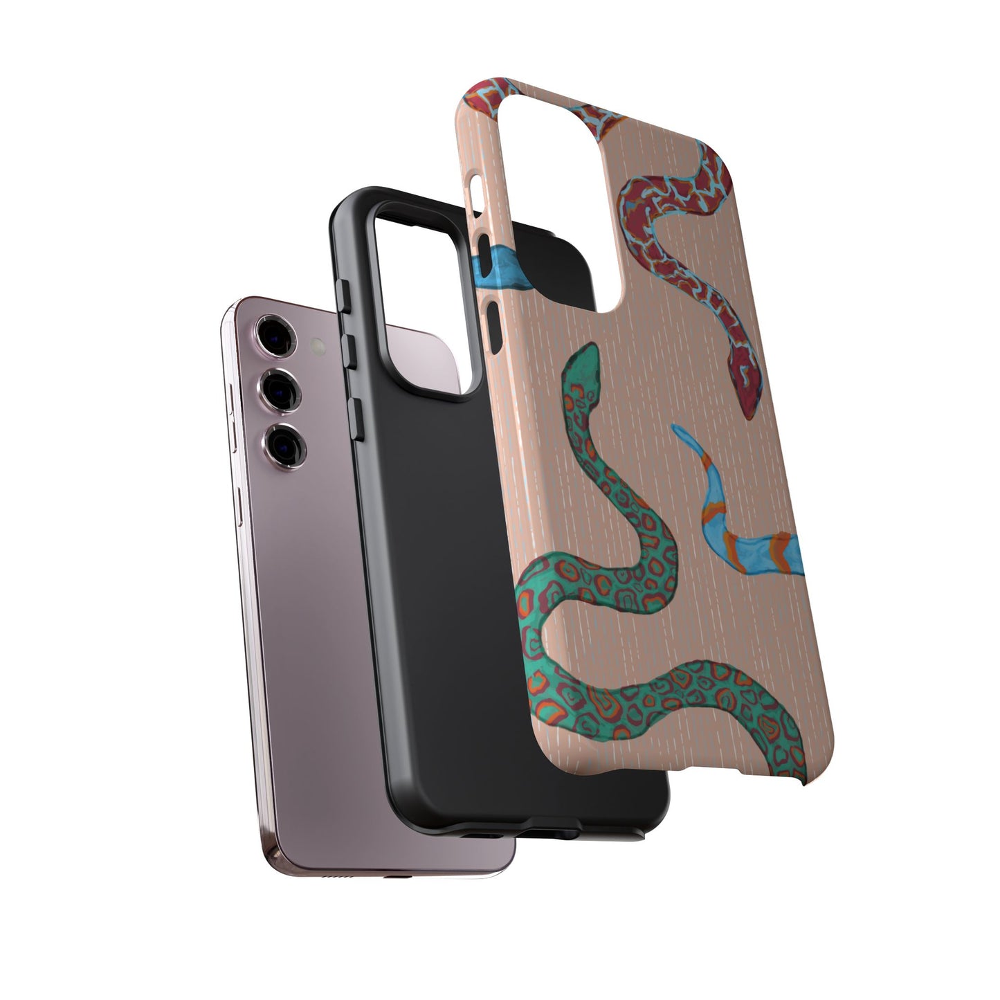 Colorful Snake Phone Case, Tough Phone Case, Unique Phone Cover, Animal Print Case, Gifts for Her, Trendy Accessories