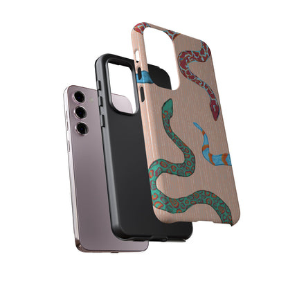 Colorful Snake Phone Case, Tough Phone Case, Unique Phone Cover, Animal Print Case, Gifts for Her, Trendy Accessories