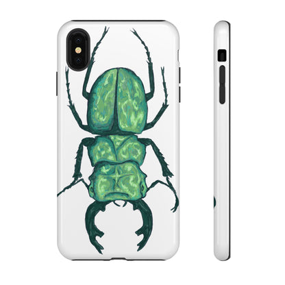 Green Beetle Phone Case - Tough Cases, Insect Lover Gift, Nature Lover Accessory, Unique Phone Cover, Eco-Friendly Design