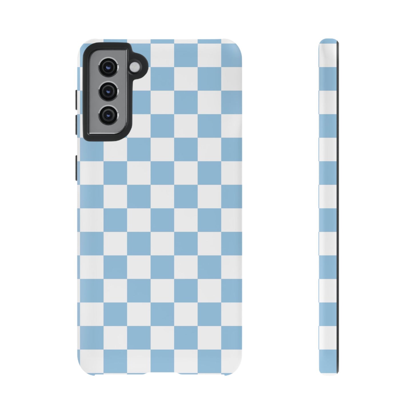 Blue Checkered Phone Case, Tough Phone Cover, Stylish Mobile Protector, Unique Gift for Him/Her, Trendy Accessories for Holidays