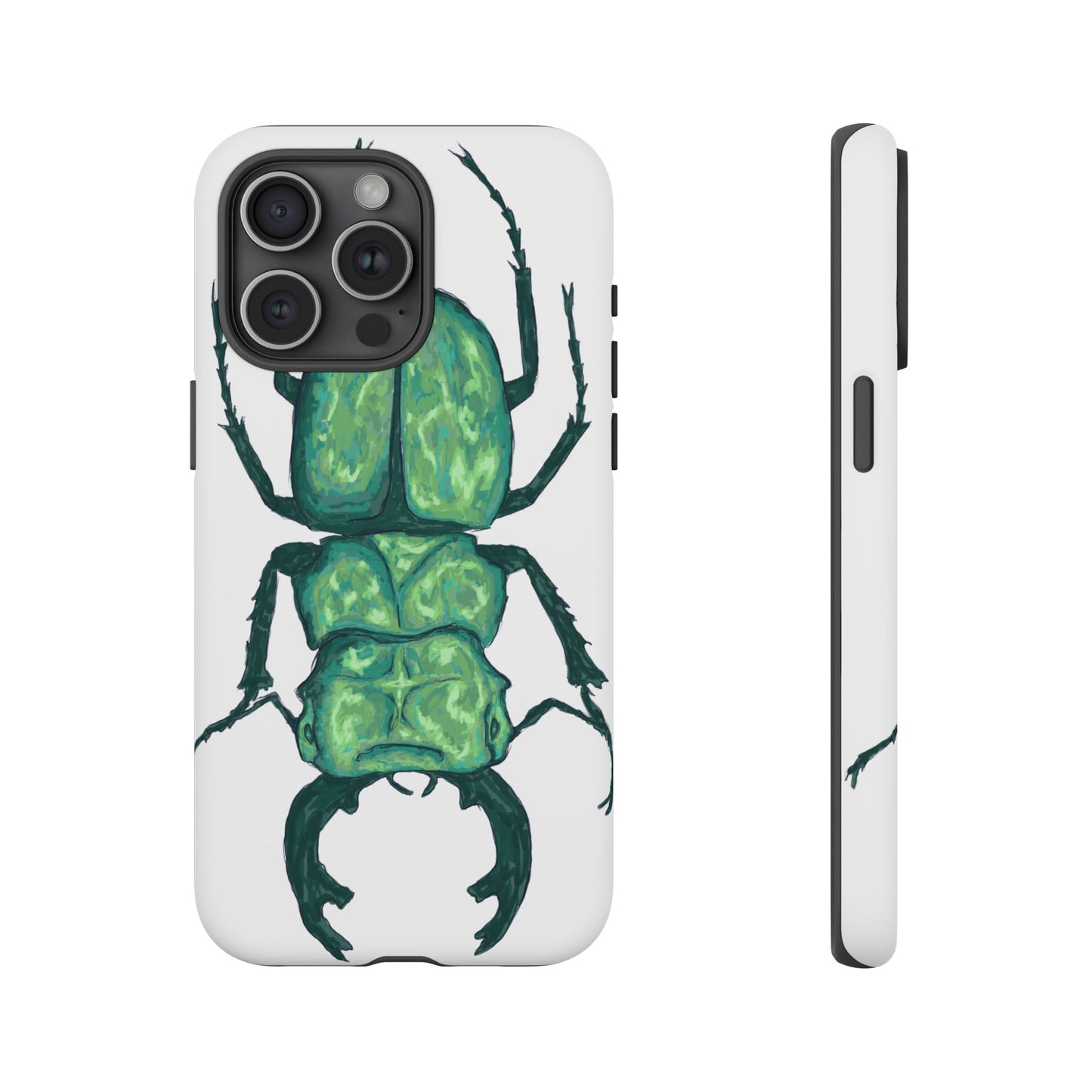 Green Beetle Phone Case - Tough Cases, Insect Lover Gift, Nature Lover Accessory, Unique Phone Cover, Eco-Friendly Design