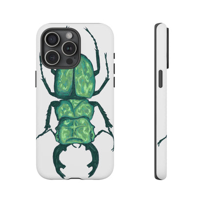 Green Beetle Phone Case - Tough Cases, Insect Lover Gift, Nature Lover Accessory, Unique Phone Cover, Eco-Friendly Design