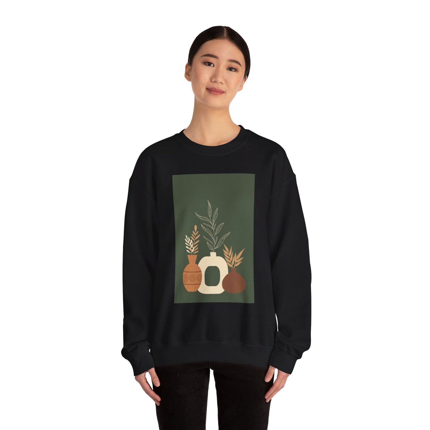 Fall-Inspired Botanical Crewneck Sweatshirt, Cozy Sweatshirt for Women, Warm Unisex Sweater, Autumn Gift,  Plant Lover Apparel