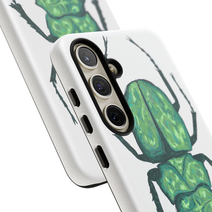 Green Beetle Phone Case - Tough Cases, Insect Lover Gift, Nature Lover Accessory, Unique Phone Cover, Eco-Friendly Design