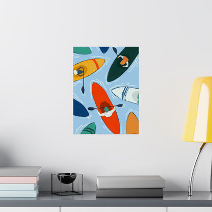 Kayaking Adventure Poster, Water Sports Wall Art, Nautical Home Decor, Gift for Him/Her, Summer Vibes