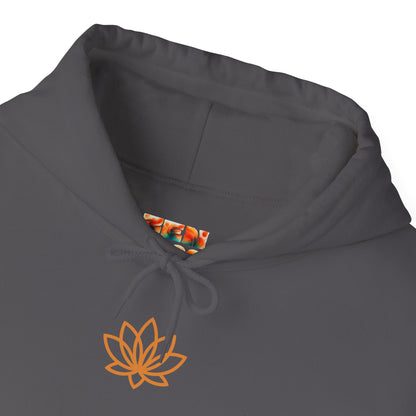 Serene Adventure Hoodie with Lotus Design, Eco-Friendly Sweatshirt for Outdoors, Yoga, Surfing, Beach Days, Mindfulness, Gift for Her, Gift for Him, Kayak Sweatshirt, Outdoor Designs