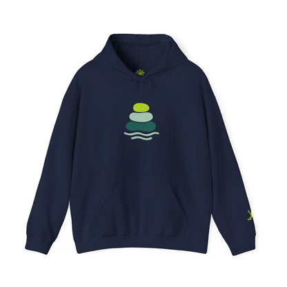 Serene Stacked Stones Hoodie, Unisex Sweatshirt for Mindfulness, Cozy Layer for Relaxation, Gift for Yoga Lovers, Perfect for Meditation
