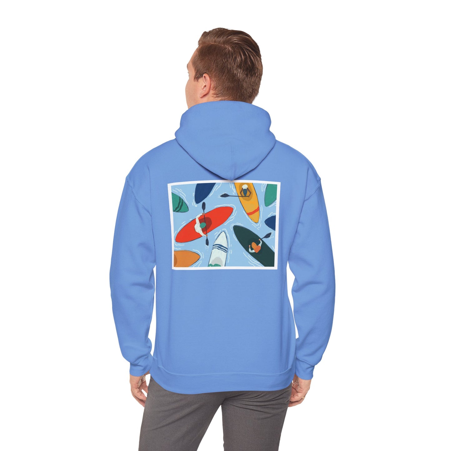 Serene Adventure Hoodie with Lotus Design, Eco-Friendly Sweatshirt for Outdoors, Yoga, Surfing, Beach Days, Mindfulness, Gift for Her, Gift for Him, Kayak Sweatshirt, Outdoor Designs
