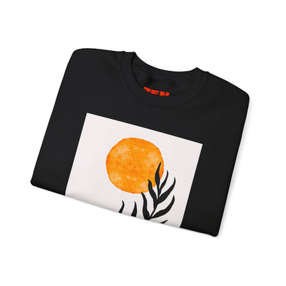Bohemian Sun & Leaf Crewneck Sweatshirt, Cozy Unisex Sweatshirt, Nature-Inspired Apparel, Fall Fashion, Gift for Nature Lovers