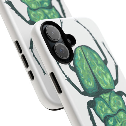 Green Beetle Phone Case - Tough Cases, Insect Lover Gift, Nature Lover Accessory, Unique Phone Cover, Eco-Friendly Design