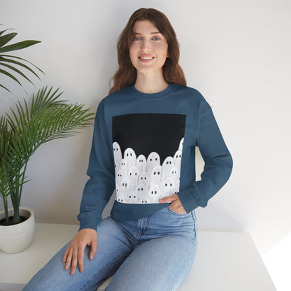 Painted Ghosts Crewneck | Cozy Sweatshirt, Perfect for Halloween, Fall, and Spooky Season