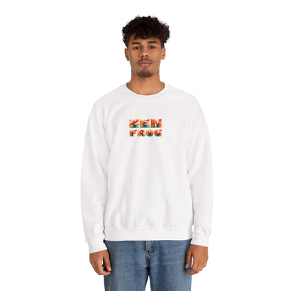 Zen Frog Crewneck Sweatshirt | Cozy Unisex Pullover for Relaxation, Ideal Gift for Nature Lovers, Perfect for Lounging and Casual Outings, Moon, Gift for Him, Gift for Her