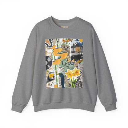 Vibrant Art Sweatshirt for Creatives, Cozy Fall Layering, Gift for Artists, Unique Graphic Pullovers, Casual Everyday Wear, Abstract, Vintage, Collage, Crewneck, Cool Hoodies