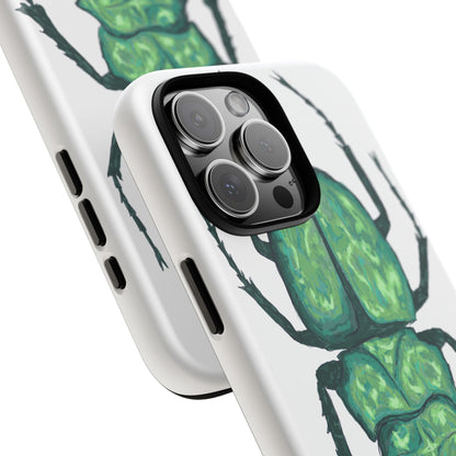 Green Beetle Phone Case - Tough Cases, Insect Lover Gift, Nature Lover Accessory, Unique Phone Cover, Eco-Friendly Design