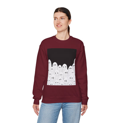 Painted Ghosts Crewneck | Cozy Sweatshirt, Perfect for Halloween, Fall, and Spooky Season