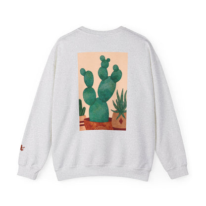 Cactus Art Crewneck Sweatshirt - Cozy unisex pullover, perfect for plant lovers, everyday wear, gifts for him/her, and casual outings