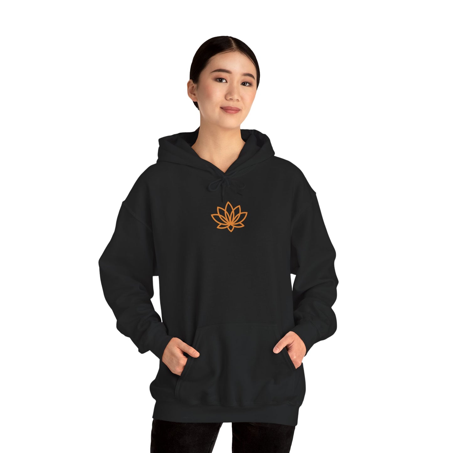 Serene Adventure Hoodie with Lotus Design, Eco-Friendly Sweatshirt for Outdoors, Yoga, Surfing, Beach Days, Mindfulness, Gift for Her, Gift for Him, Kayak Sweatshirt, Outdoor Designs