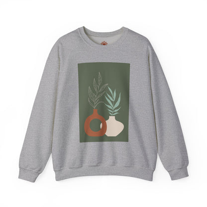 Botanical Minimalist Crewneck Sweatshirt, Cozy Unisex Pullover, Nature-Inspired Gift, Fall Fashion, Comfortable Layering Piece
