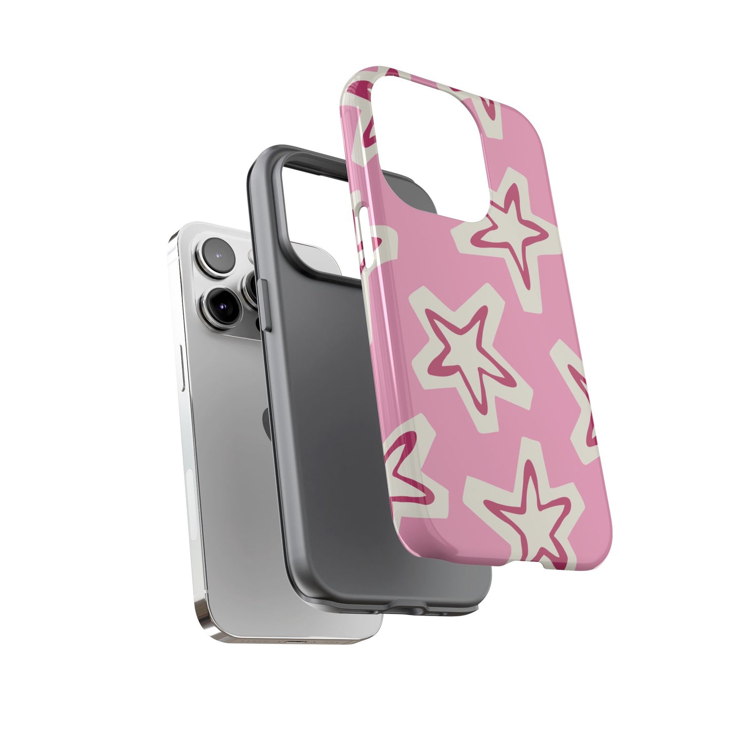 Starry Pink Phone Case | Tough Cases for Trendy Protection, Cute Gift, Fun Design, Holiday Match, Everyday Use