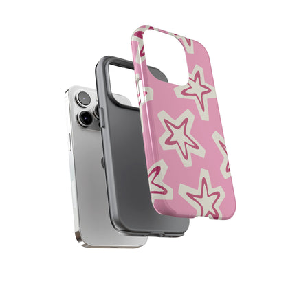 Starry Pink Phone Case | Tough Cases for Trendy Protection, Cute Gift, Fun Design, Holiday Match, Everyday Use