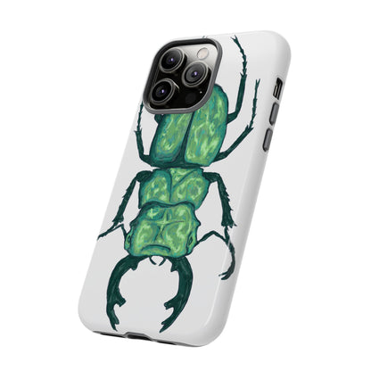 Green Beetle Phone Case - Tough Cases, Insect Lover Gift, Nature Lover Accessory, Unique Phone Cover, Eco-Friendly Design