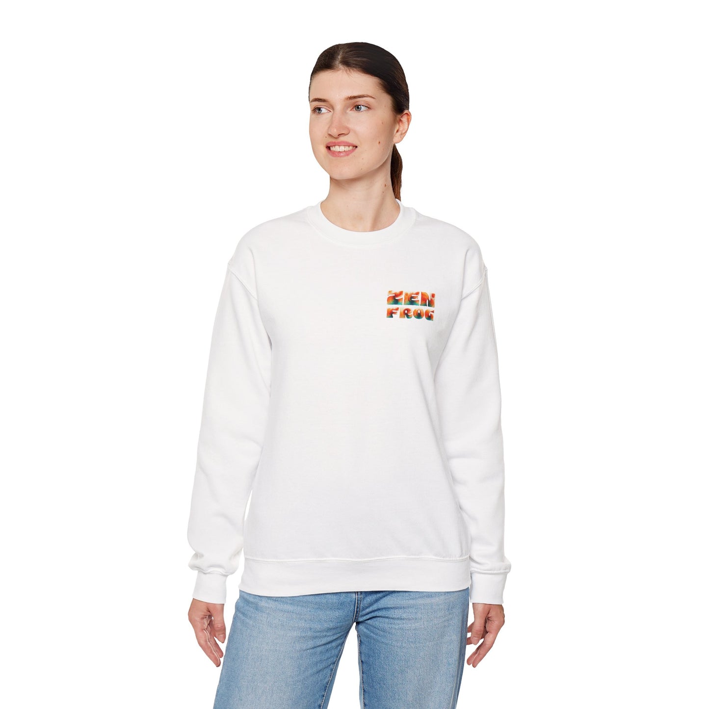 Funky Fish Crewneck Sweatshirt - Zen Frog Cozy & Calm Vibes for All, Perfect Gift for Nature Lovers, Relaxation, and Casual Wear