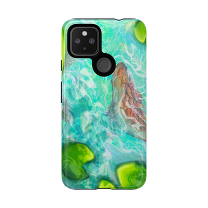 Watercolor Phone Case, Nature Lover Gift, Tough Phone Cover, Phone Accessory, Unique Design for Spring/Summer, Lily Pad, Fish Pond