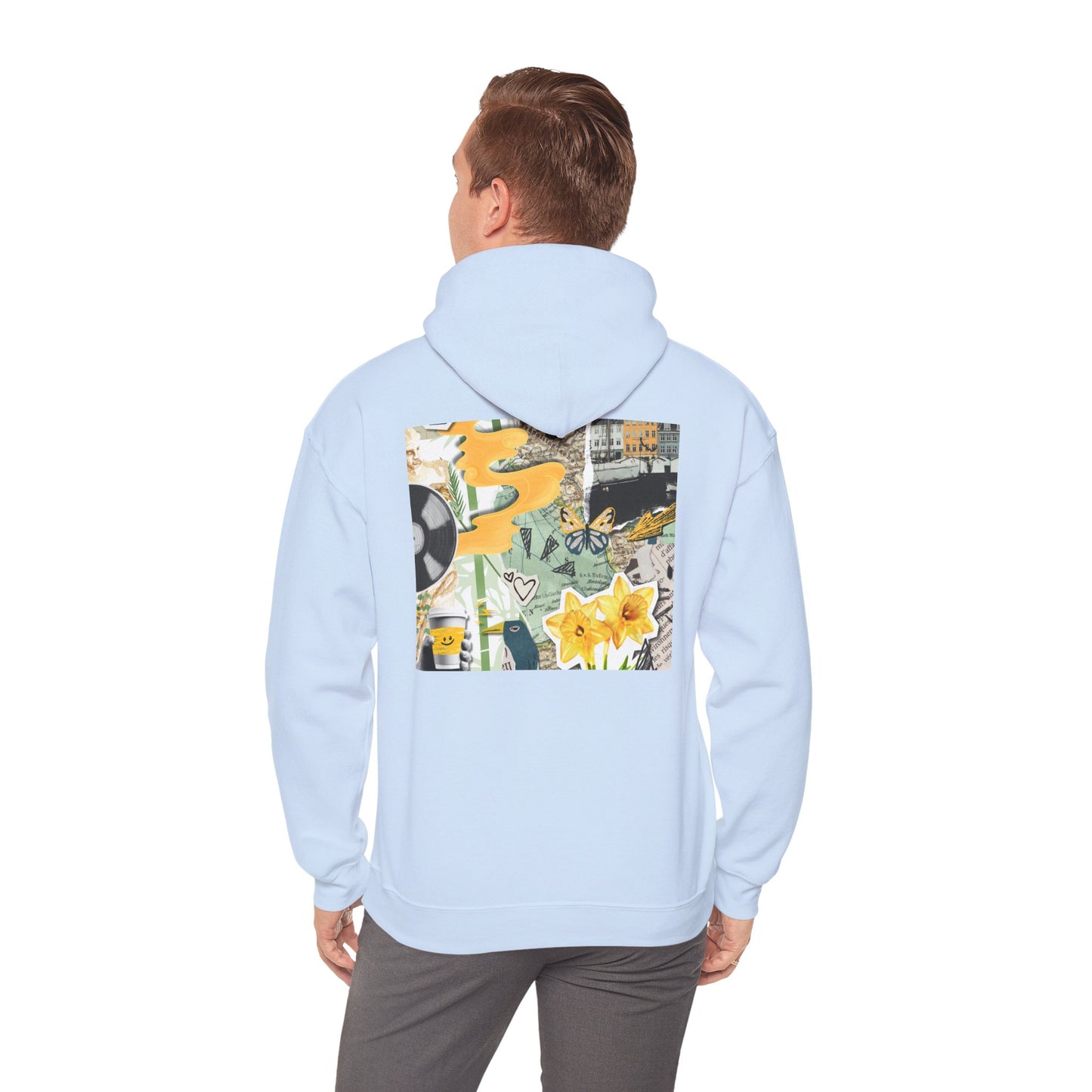 Lotus Flower Unisex Hoodie: Cozy Sweatshirt, Gift for Yoga Lovers, Meditation Apparel, Casual Streetwear, Nature-Inspired Wear, Artsy Collage, Cool Crewnecks