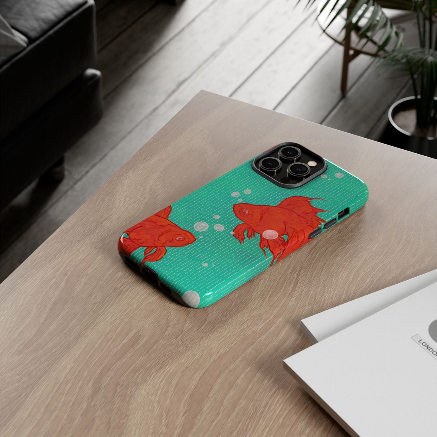 Vibrant Goldfish Phone Case, Colorful iPhone Cover, Ocean Vibe Accessory, Unique Gift for Fish Lovers, Cute Phone Cases