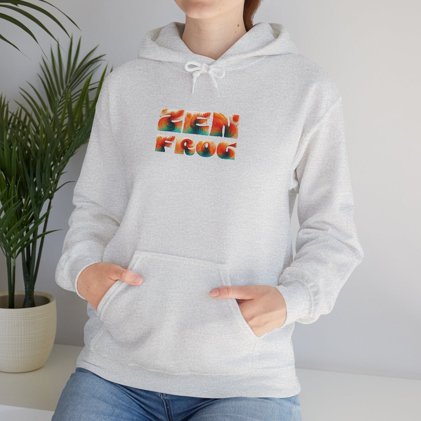 Vibrant Unisex Hoodie with Zen Frog and Snake Design, Cool Gift for Nature Lovers, Casual Wear for All Occasions, Gift for Her, Cool Hoodies