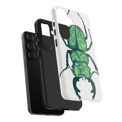 Green Beetle Phone Case - Tough Cases, Insect Lover Gift, Nature Lover Accessory, Unique Phone Cover, Eco-Friendly Design