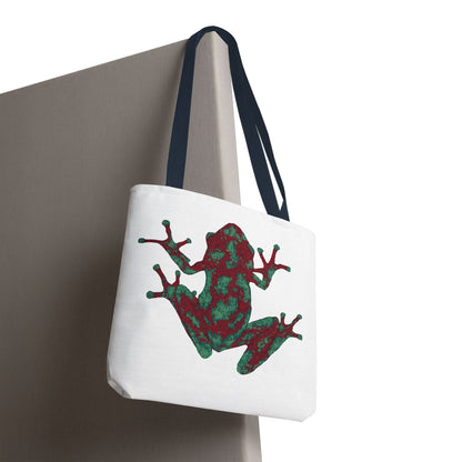 Frog Art Tote Bag, Eco-Friendly Shopping Bag, Nature Lover Gift, Stylish Reusable Tote, Unique Animal Print Purse