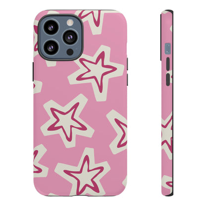 Starry Pink Phone Case | Tough Cases for Trendy Protection, Cute Gift, Fun Design, Holiday Match, Everyday Use