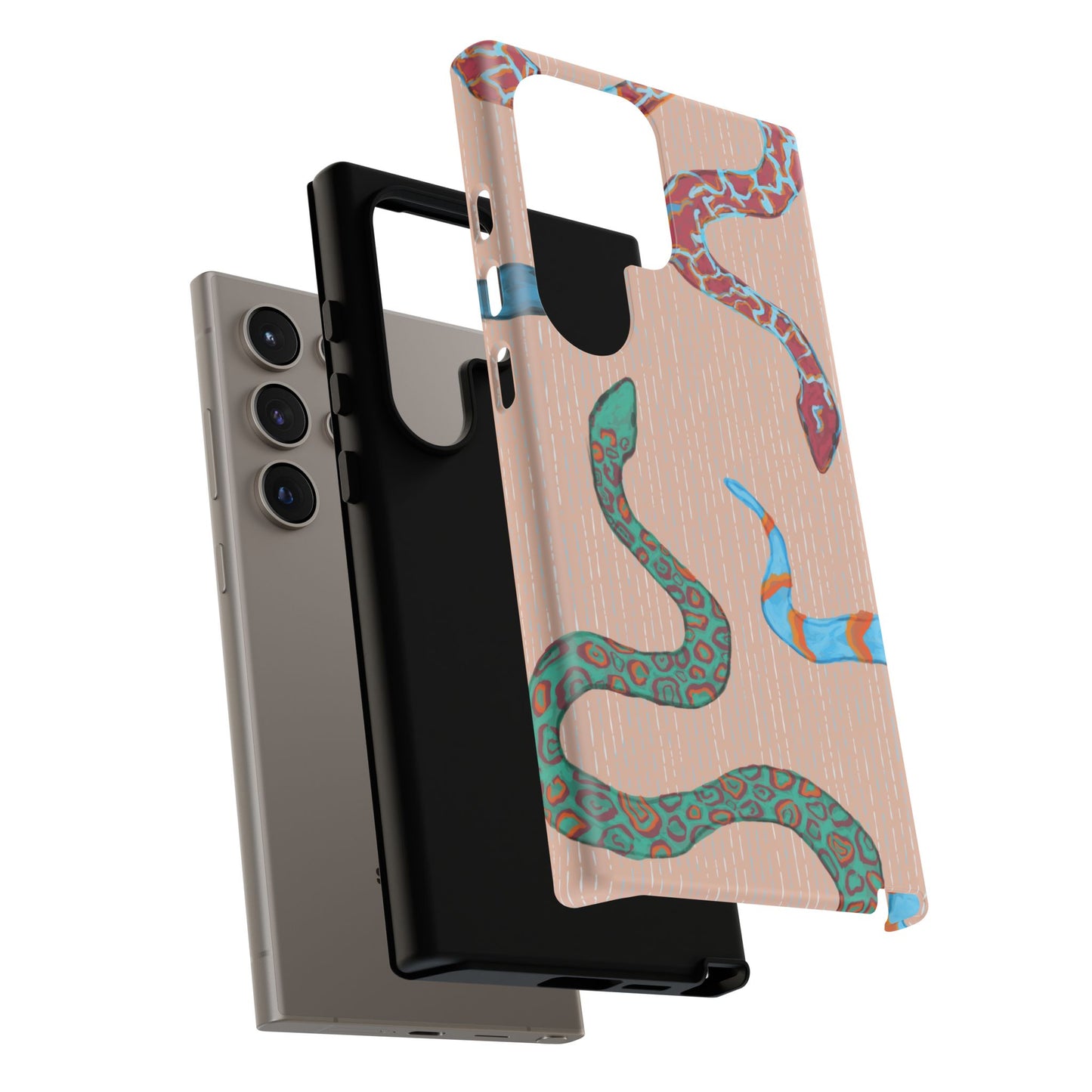 Colorful Snake Phone Case, Tough Phone Case, Unique Phone Cover, Animal Print Case, Gifts for Her, Trendy Accessories