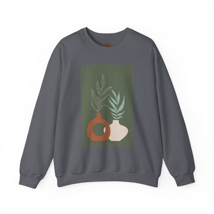 Botanical Minimalist Crewneck Sweatshirt, Cozy Unisex Pullover, Nature-Inspired Gift, Fall Fashion, Comfortable Layering Piece