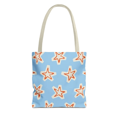 Starry Blue Tote Bag | Stylish Grocery Tote, Eco-Friendly Bag, Beach Bag, Weekend Getaway, Custom Design