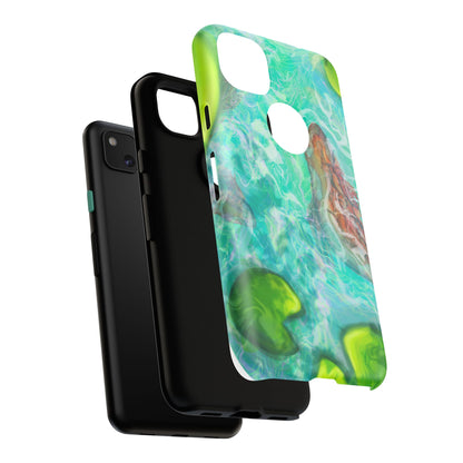 Watercolor Phone Case, Nature Lover Gift, Tough Phone Cover, Phone Accessory, Unique Design for Spring/Summer, Lily Pad, Fish Pond