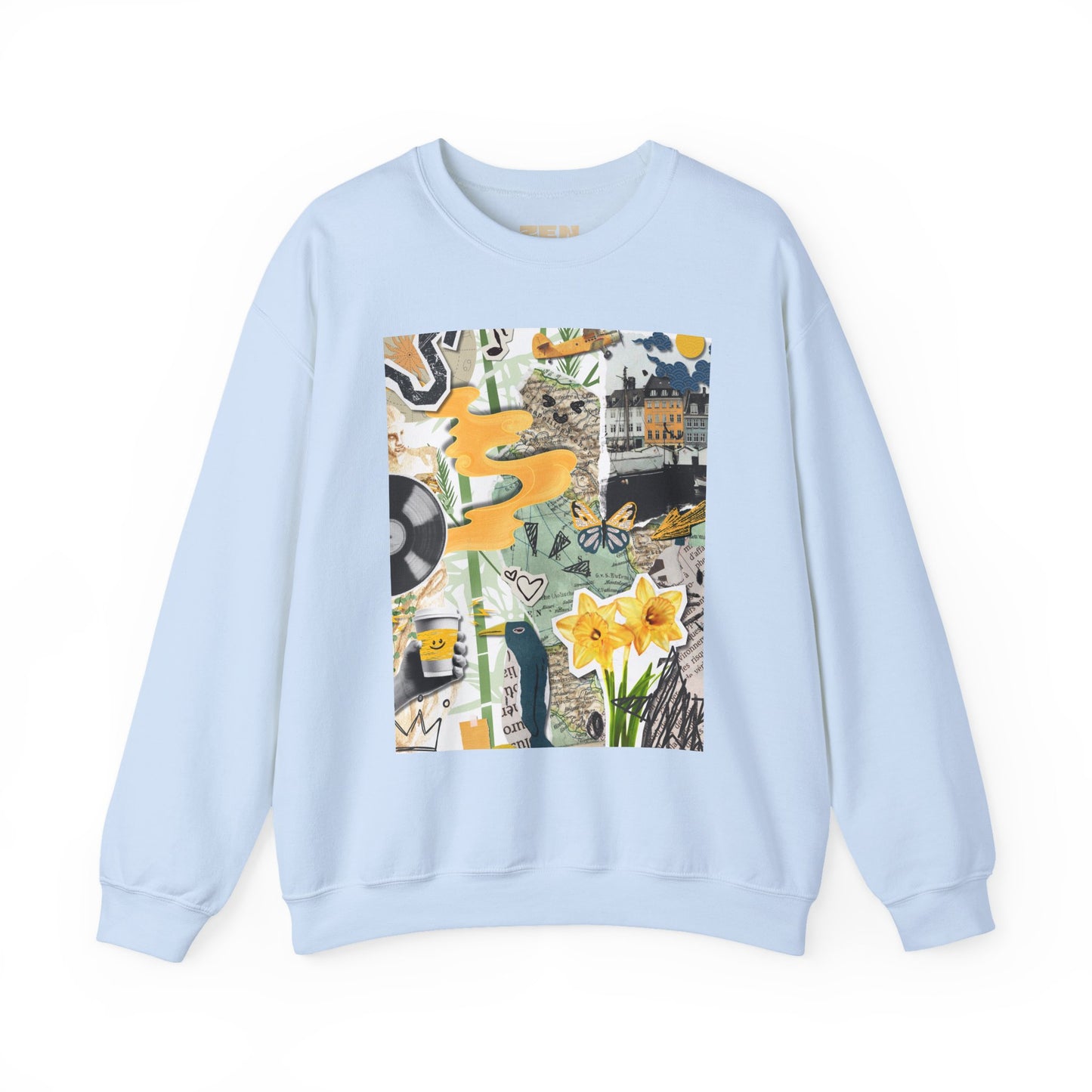 Vibrant Art Sweatshirt for Creatives, Cozy Fall Layering, Gift for Artists, Unique Graphic Pullovers, Casual Everyday Wear, Abstract, Vintage, Collage, Crewneck, Cool Hoodies