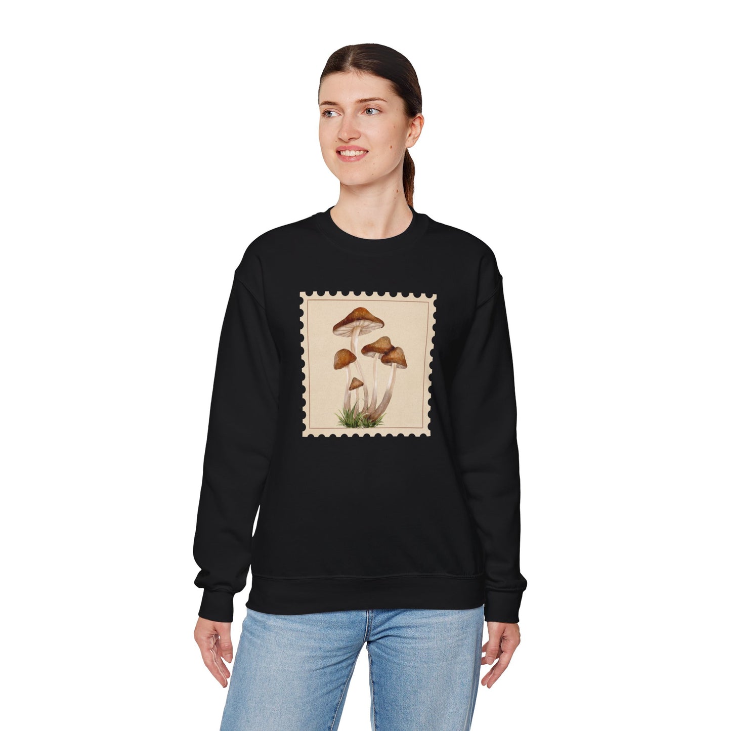 Mushroom Vibes Unisex Crewneck Sweatshirt - Cozy Fashion, Nature Lover Gift, Fall Outfit, Eco-Friendly Style, Perfect for Autumn, Artsy Sweatshirts, Premium, Nature-inspired Crewnecks
