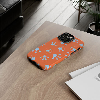 Frog Print Phone Case - Tough Cases, Orange Frog Design, Unique Gift, Fun Accessories, Vibrant Phone Cases, Cool Cases