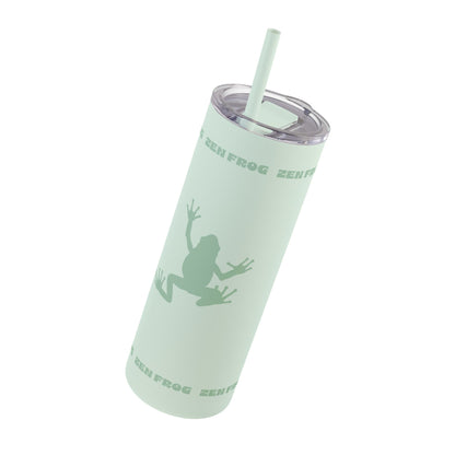 Zen Frog Skinny Tumbler, 20oz - Unique Drinkware for Nature Lovers, Eco-friendly Gift, Travel Cup, Summer Hydration, Stylish Reusable Cup