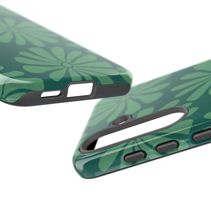 Stylish iPhone Case, Floral Phone Cover, Tough Phone Cases, Green Daisy Design, Unique Gift for Her, Spring Accessories