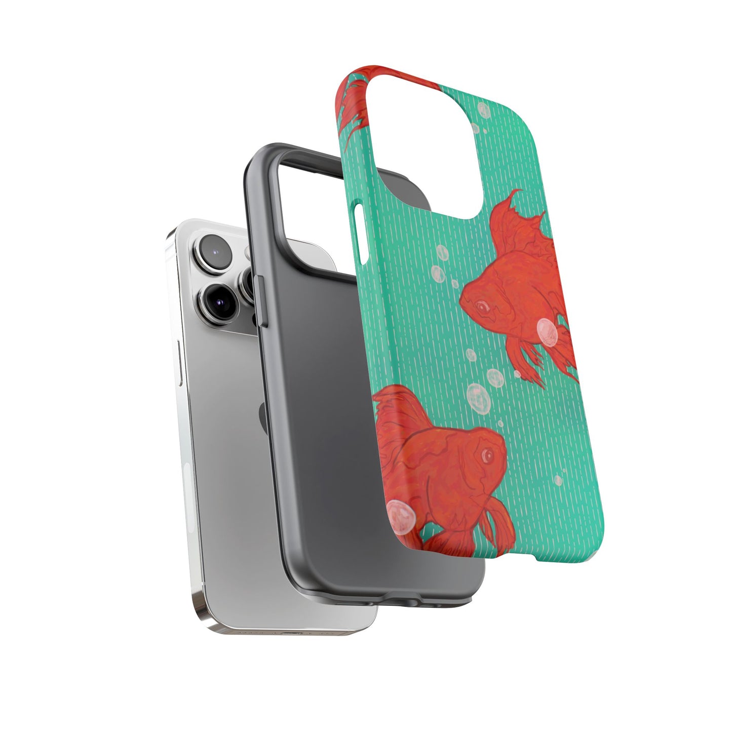 Vibrant Goldfish Phone Case, Colorful iPhone Cover, Ocean Vibe Accessory, Unique Gift for Fish Lovers, Cute Phone Cases