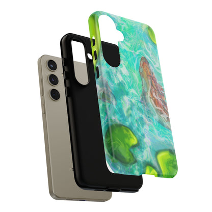 Watercolor Phone Case, Nature Lover Gift, Tough Phone Cover, Phone Accessory, Unique Design for Spring/Summer, Lily Pad, Fish Pond