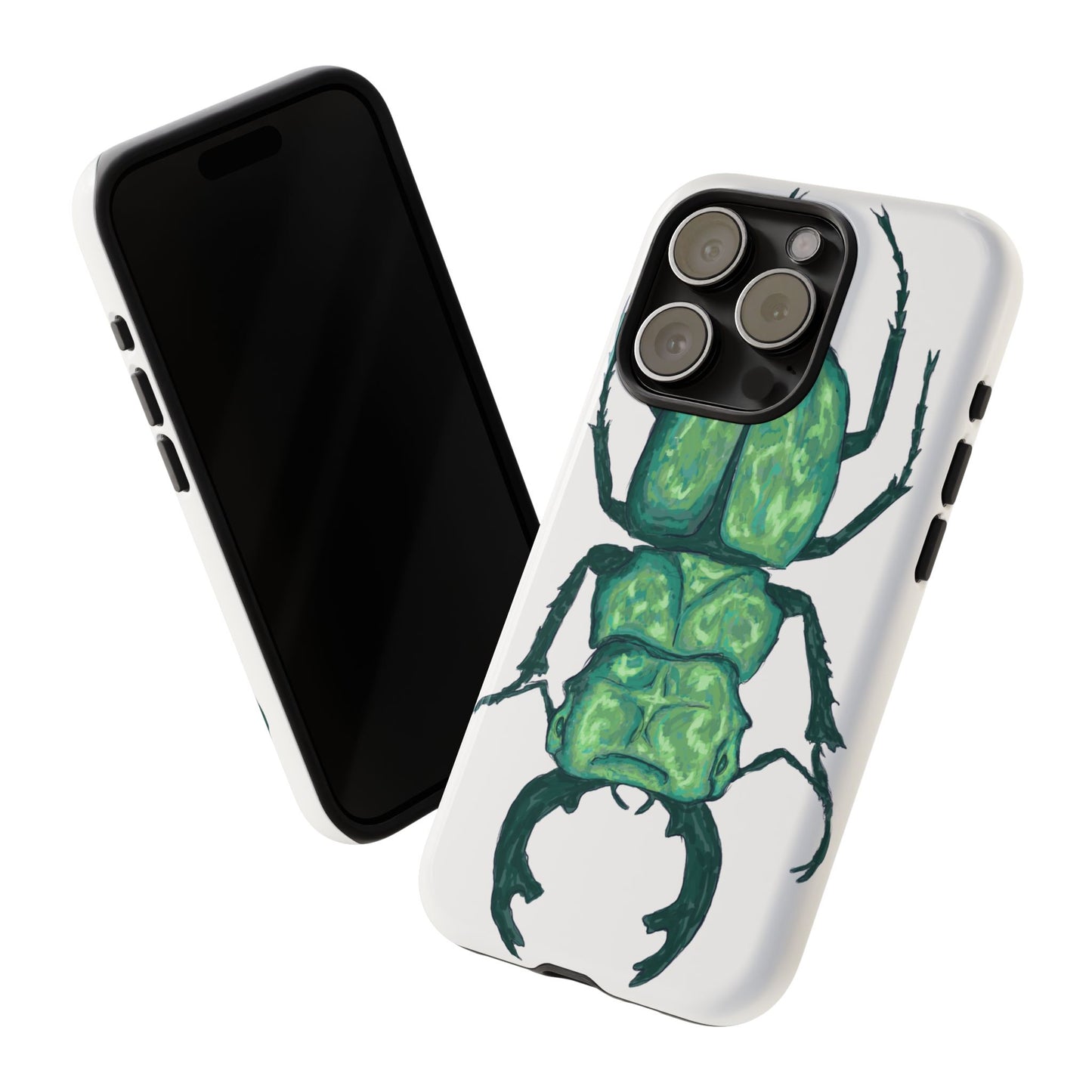 Green Beetle Phone Case - Tough Cases, Insect Lover Gift, Nature Lover Accessory, Unique Phone Cover, Eco-Friendly Design